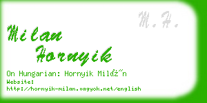 milan hornyik business card